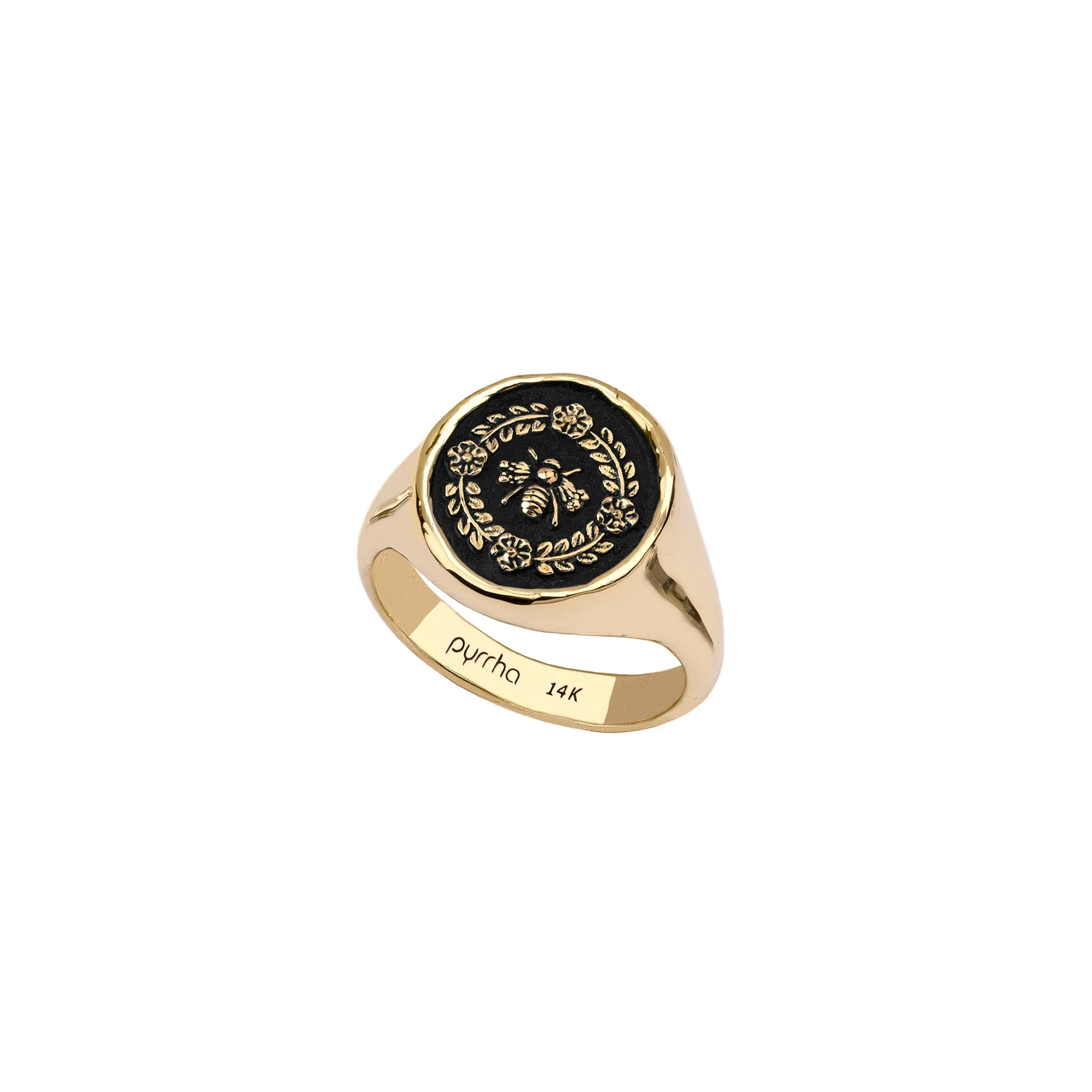 Honeybee 14K Gold Signet Ring