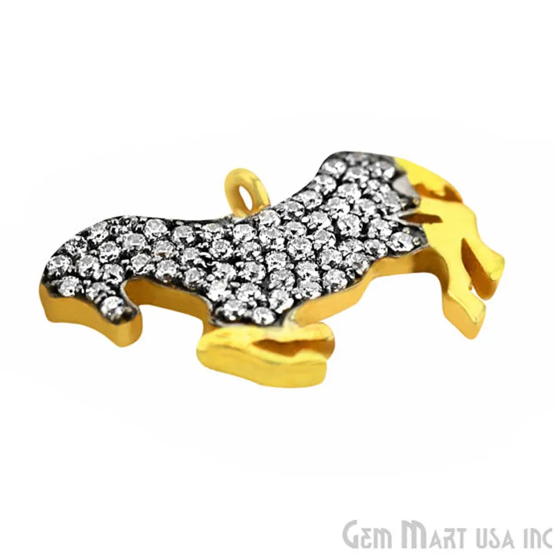 'Horse' CZ Pave Gold Vermeil Charm for Bracelet & Pendants