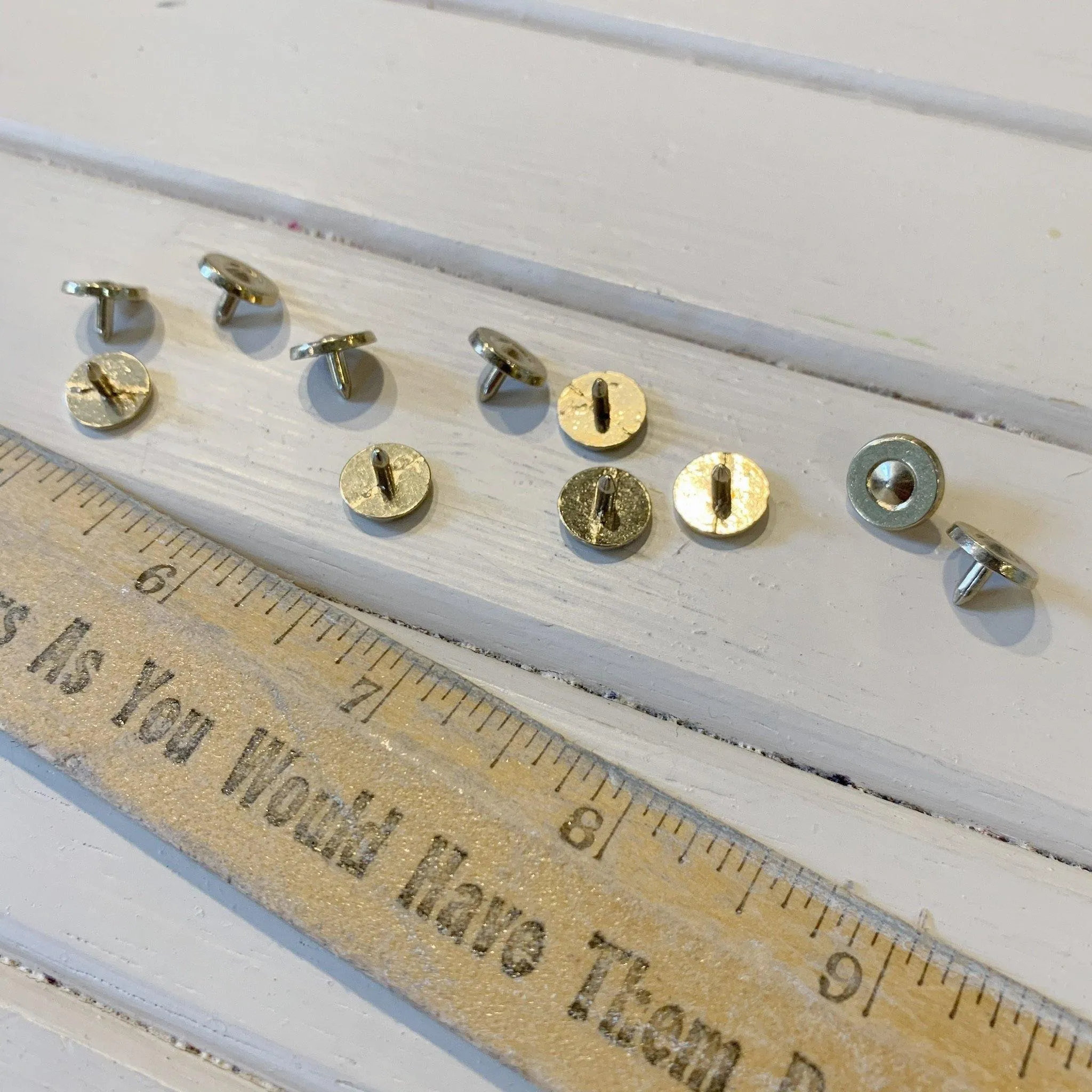 Inset Circle Nailheads - 7/16" - Platinum - 11pcs