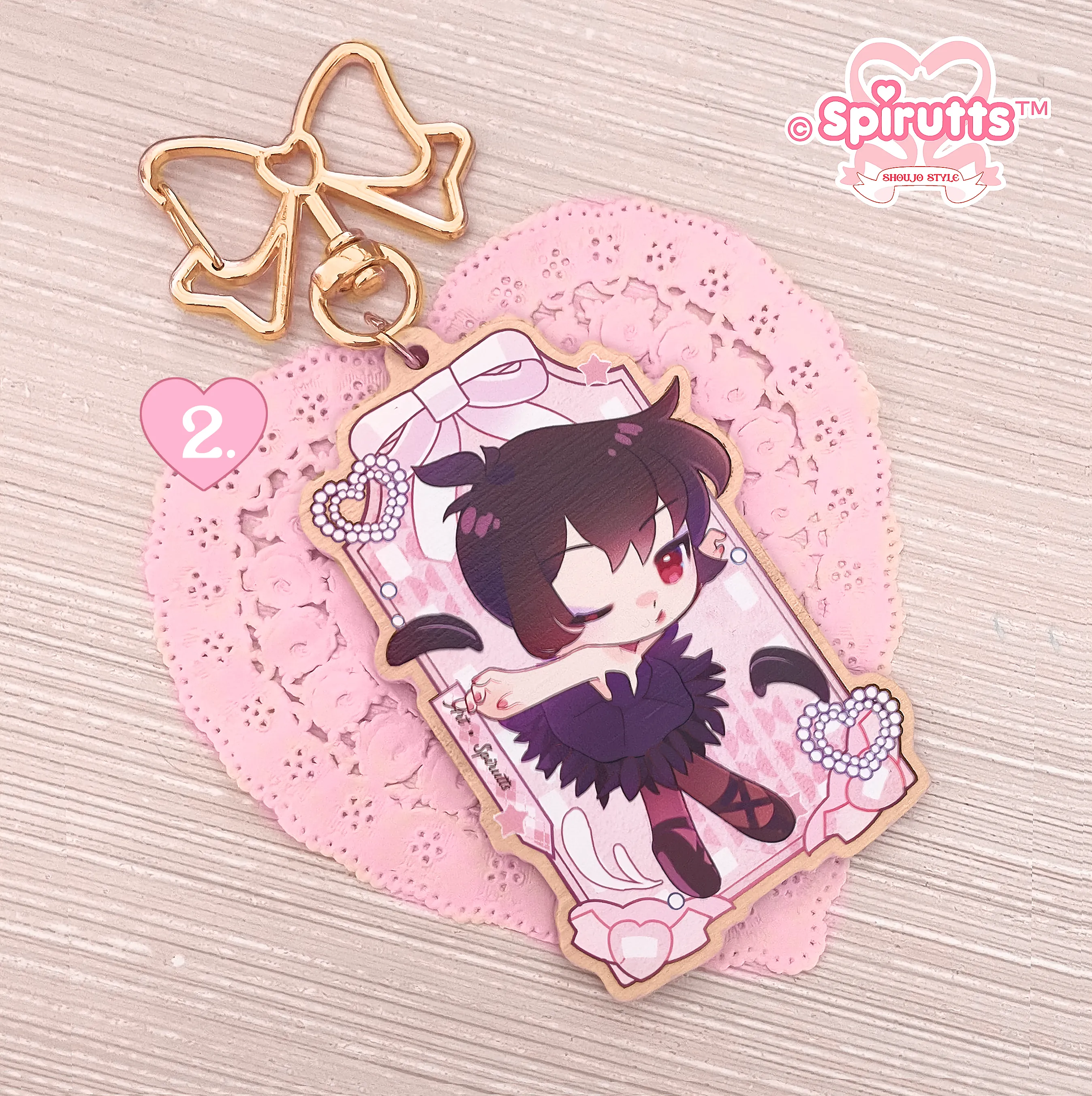 KEYCHAIN(S) - Princess Tutu / Anime / Swan Lake / Retro ballet magical girl - Double-sided wooden charm/Matching Pair/Gold clip attachments