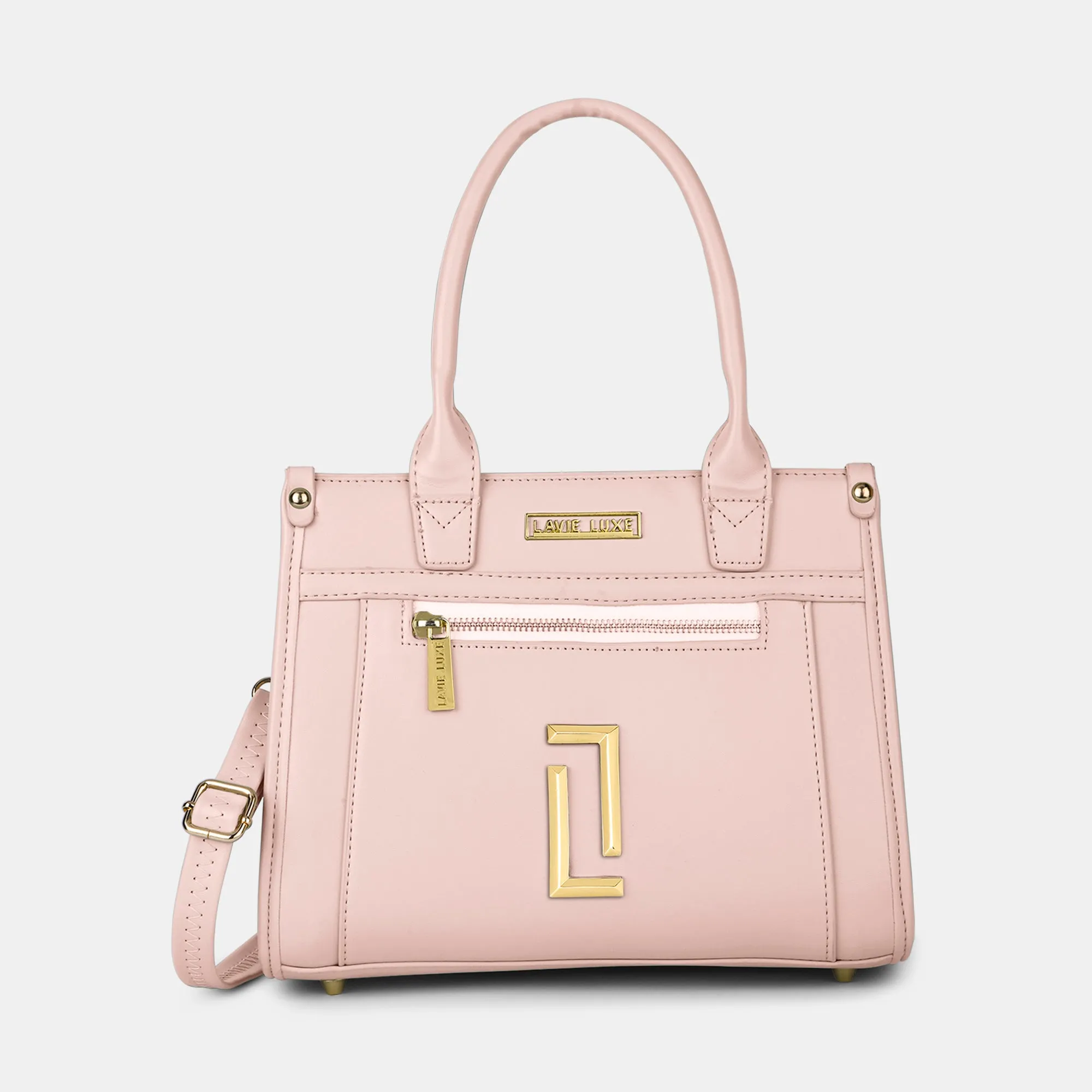 Lavie Luxe Sasha Rose Pink Medium Women's Satchel