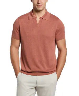 Linen Blend Open Polo