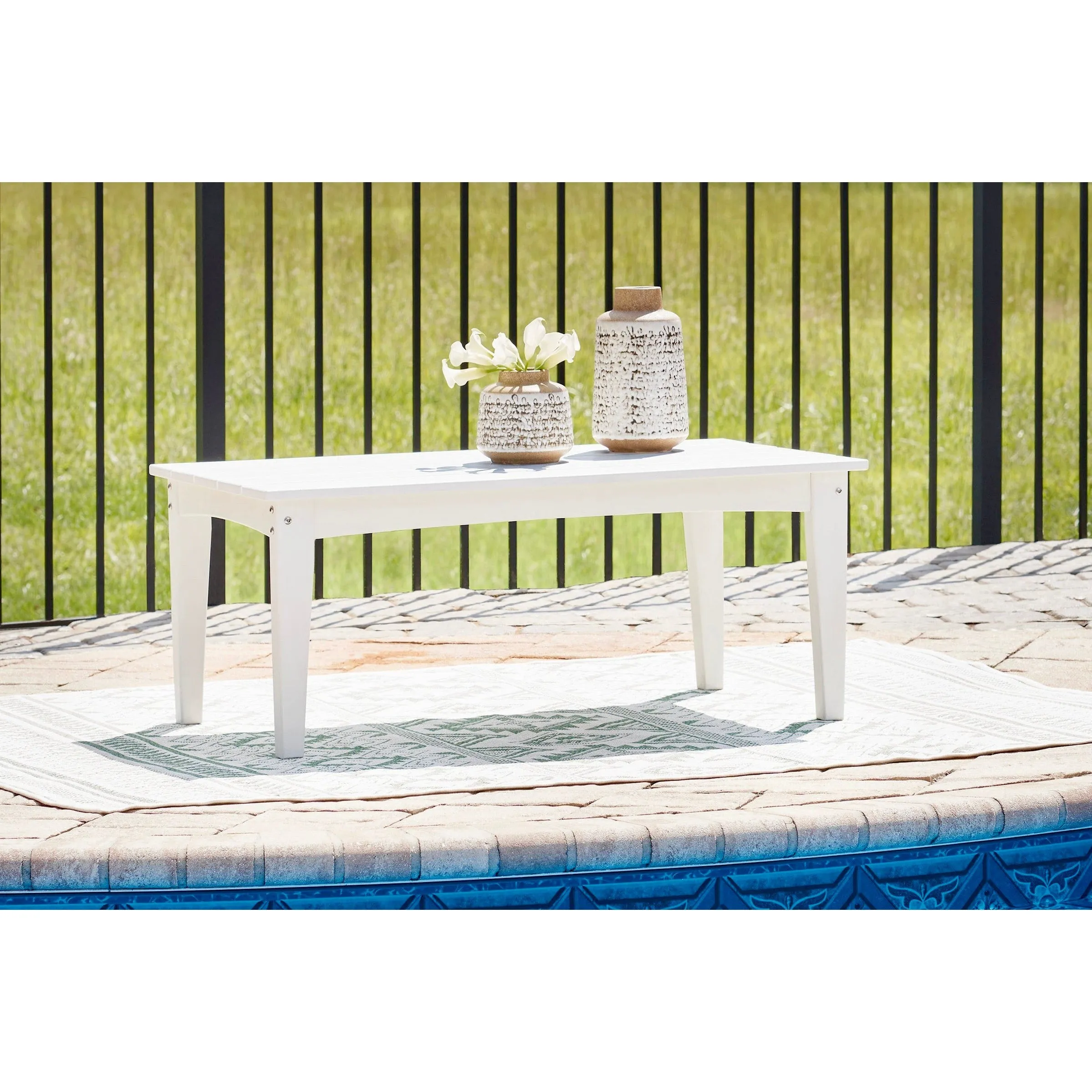 Poly White Outdoor 44" Coffee Table