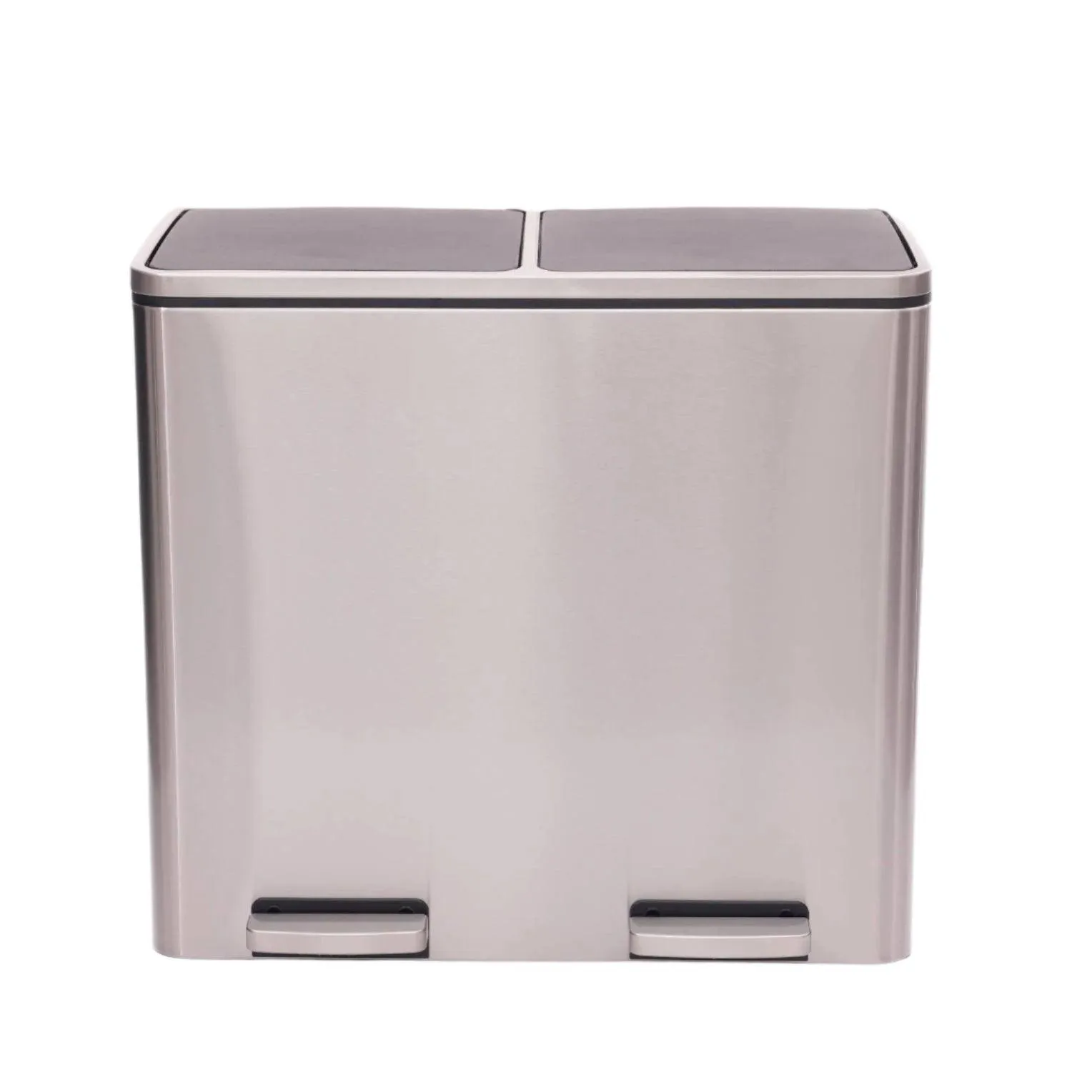 Soft Close Stainless Steel Double Trash Can - 48 Liters (12,7 Gallons)