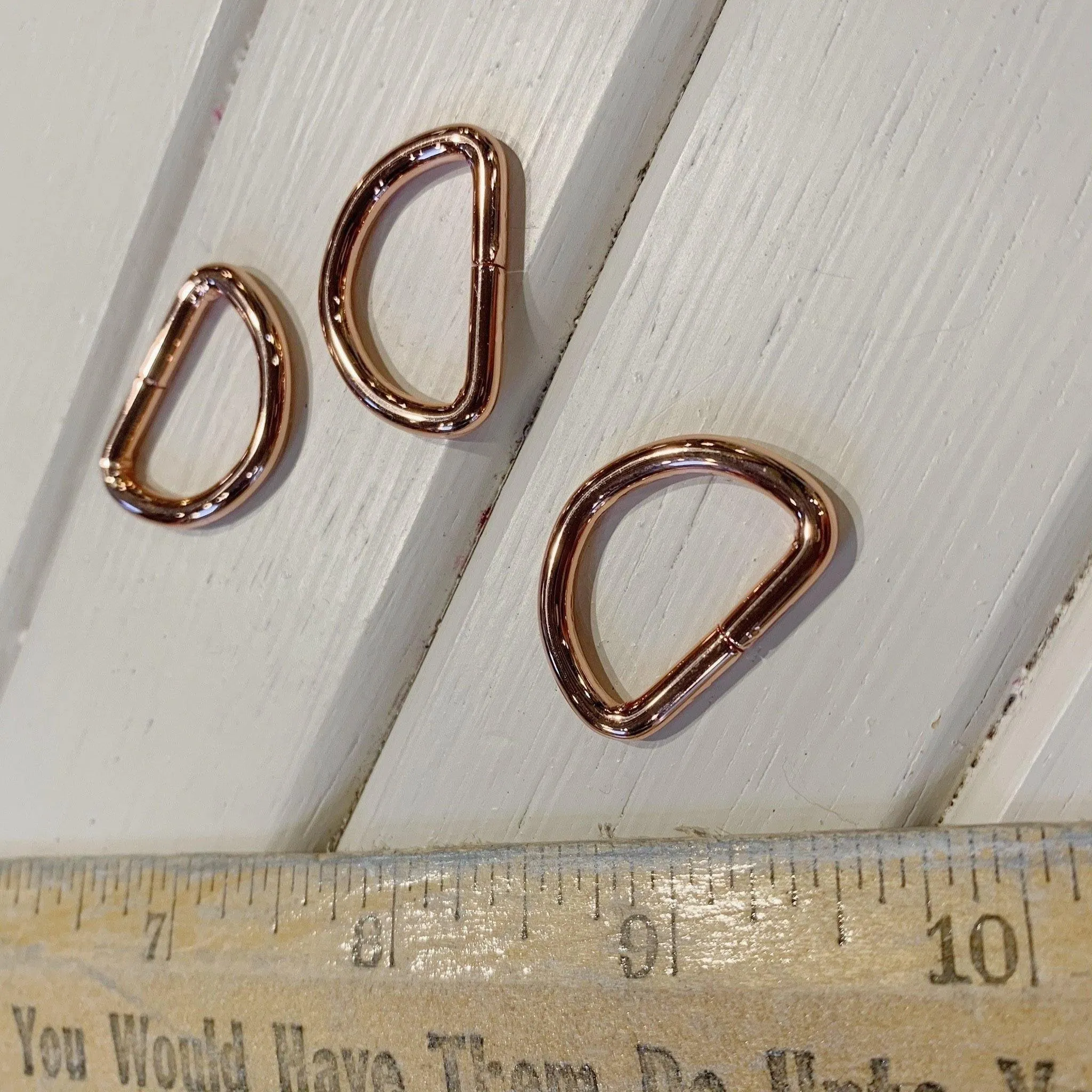 Split D-Ring - 7/8" - Shiny Rosegold - 2 Pieces