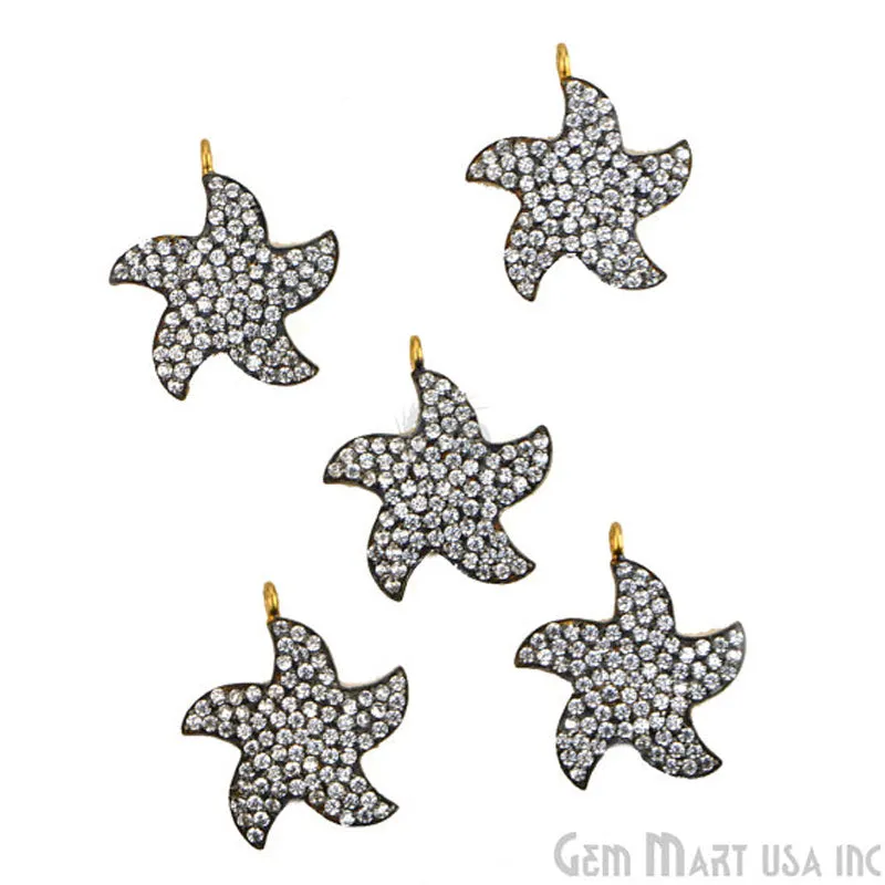 'Star' CZ Pave Gold Vermeil Charm for Bracelet & Pendants