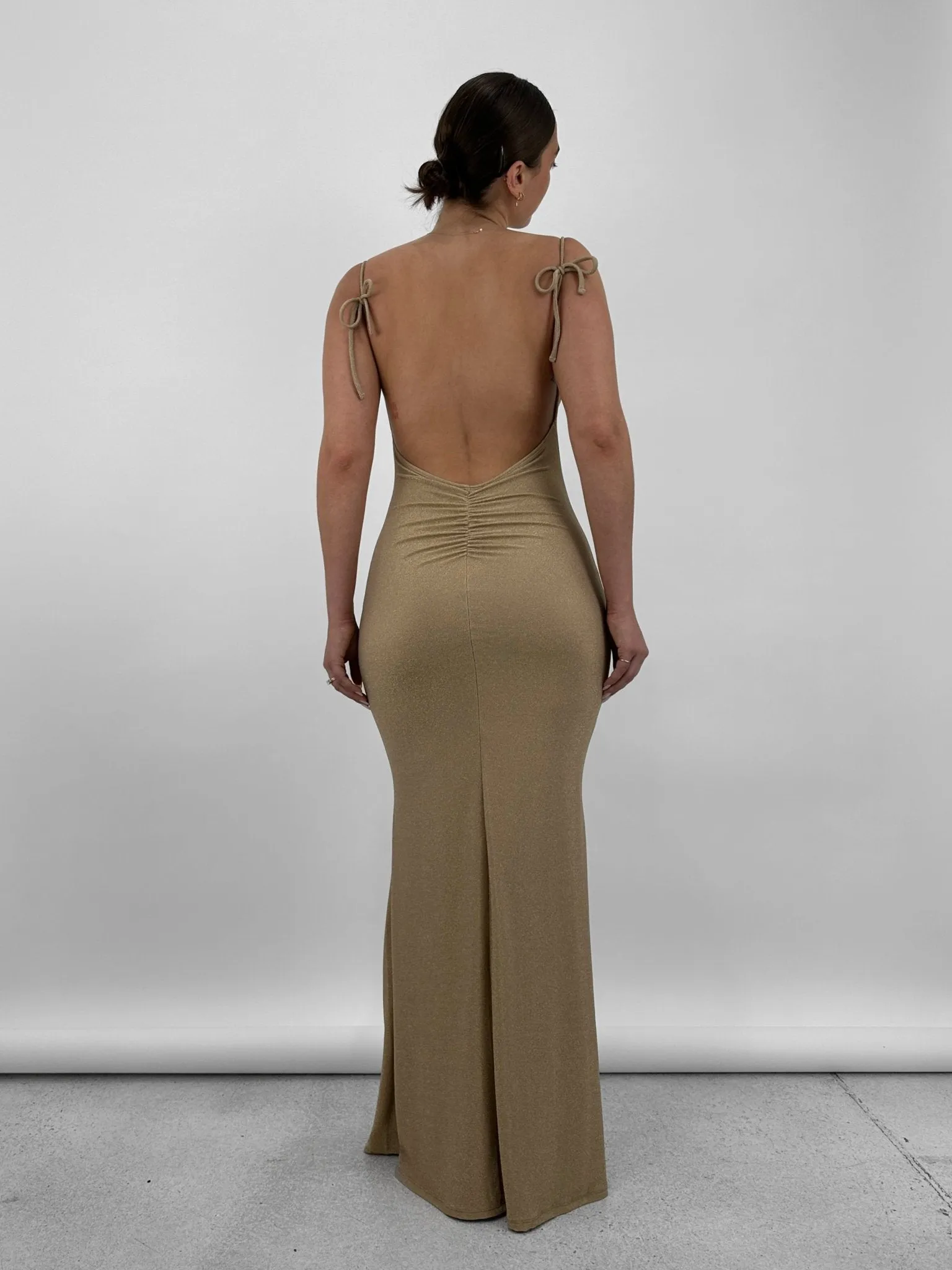 Tie Strap Shimmer Maxi Dress