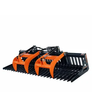 TMG Industrial 84” Skid Steer Skeleton Grapple Attachment, Universal Mount, 34” Arm Opening, 3” Tine Spacing, 2600 lb Weight Capacity, TMG-SG85