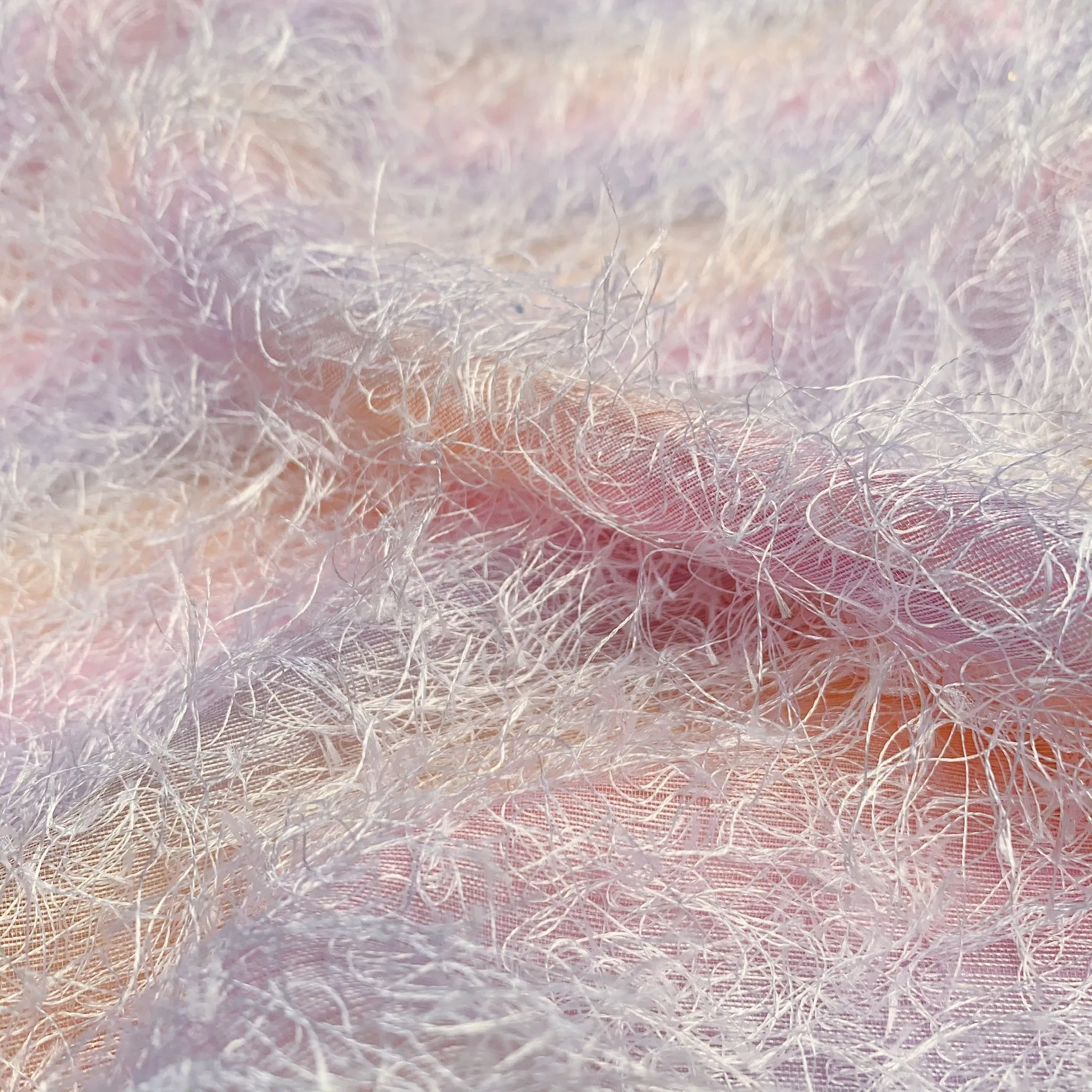 Unicorn Sherbert Ombre Fringe Satin Woven - Remnant