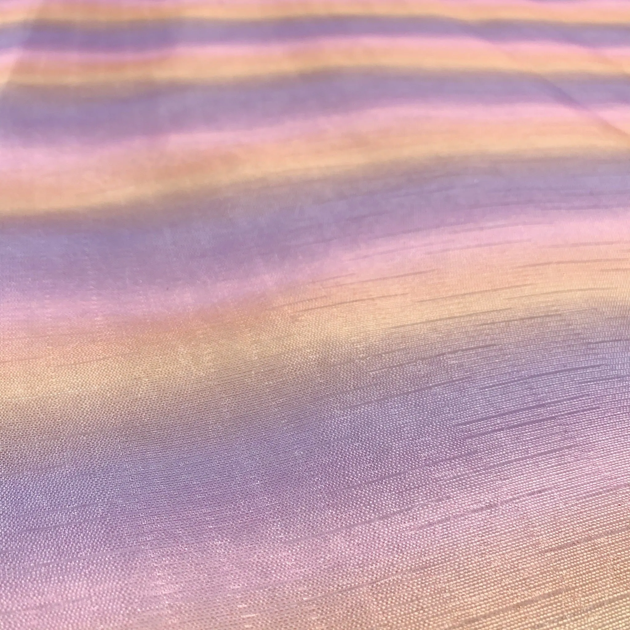 Unicorn Sherbert Ombre Fringe Satin Woven - Remnant