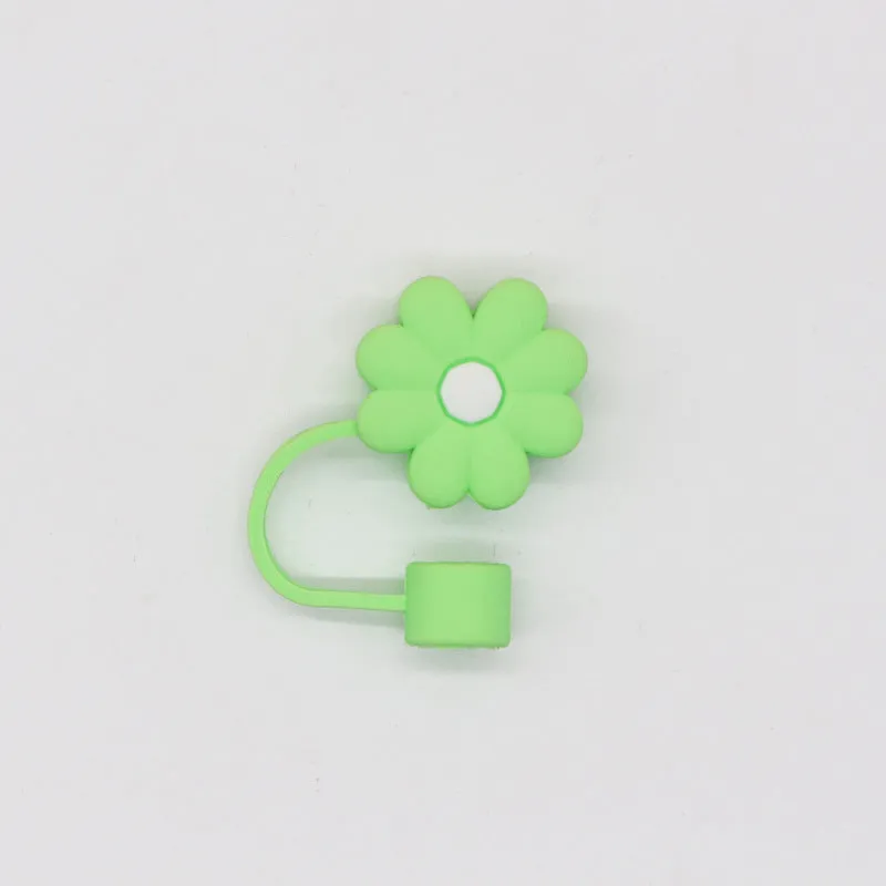 Wholesale 10mm Cute and Simple Chrysanthemum Silicone Straw Set