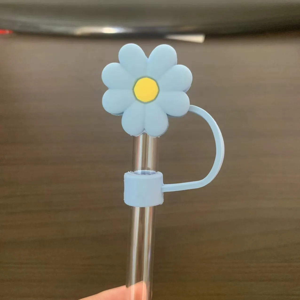 Wholesale 10mm Cute and Simple Chrysanthemum Silicone Straw Set