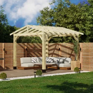 Wooden Pergola - Open Roof - Apex Structure - No Overhang