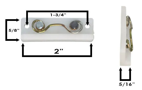 WRS 2" Sash Guide/Retainer with Spring - White